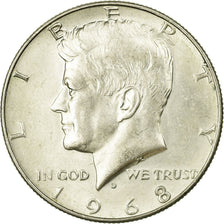 Coin, United States, Kennedy Half Dollar, Half Dollar, 1968, U.S. Mint, Denver
