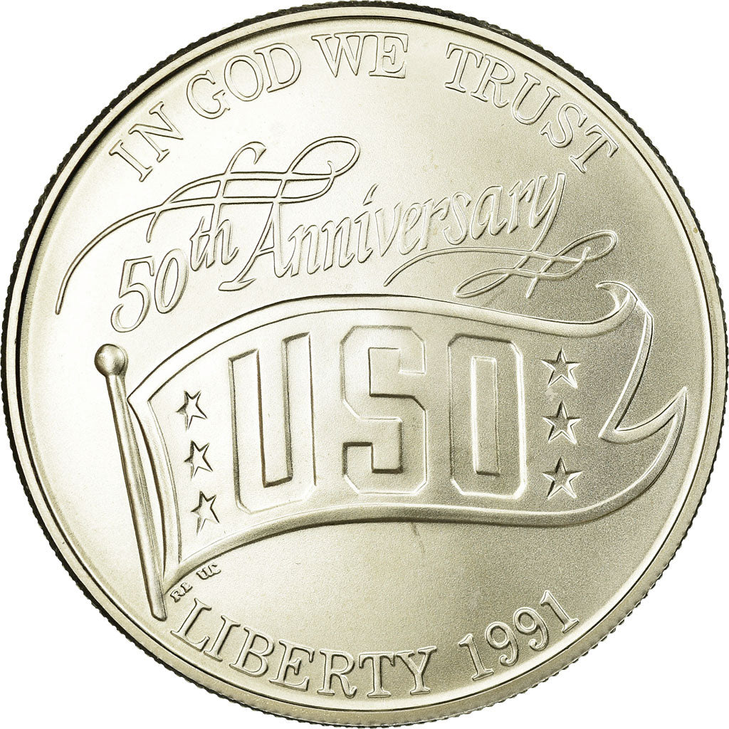Coin, United States, Dollar, 1991, U.S. Mint, Denver, MS(65-70), Silver, KM:232