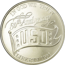Coin, United States, Dollar, 1991, U.S. Mint, Denver, MS(65-70), Silver, KM:232