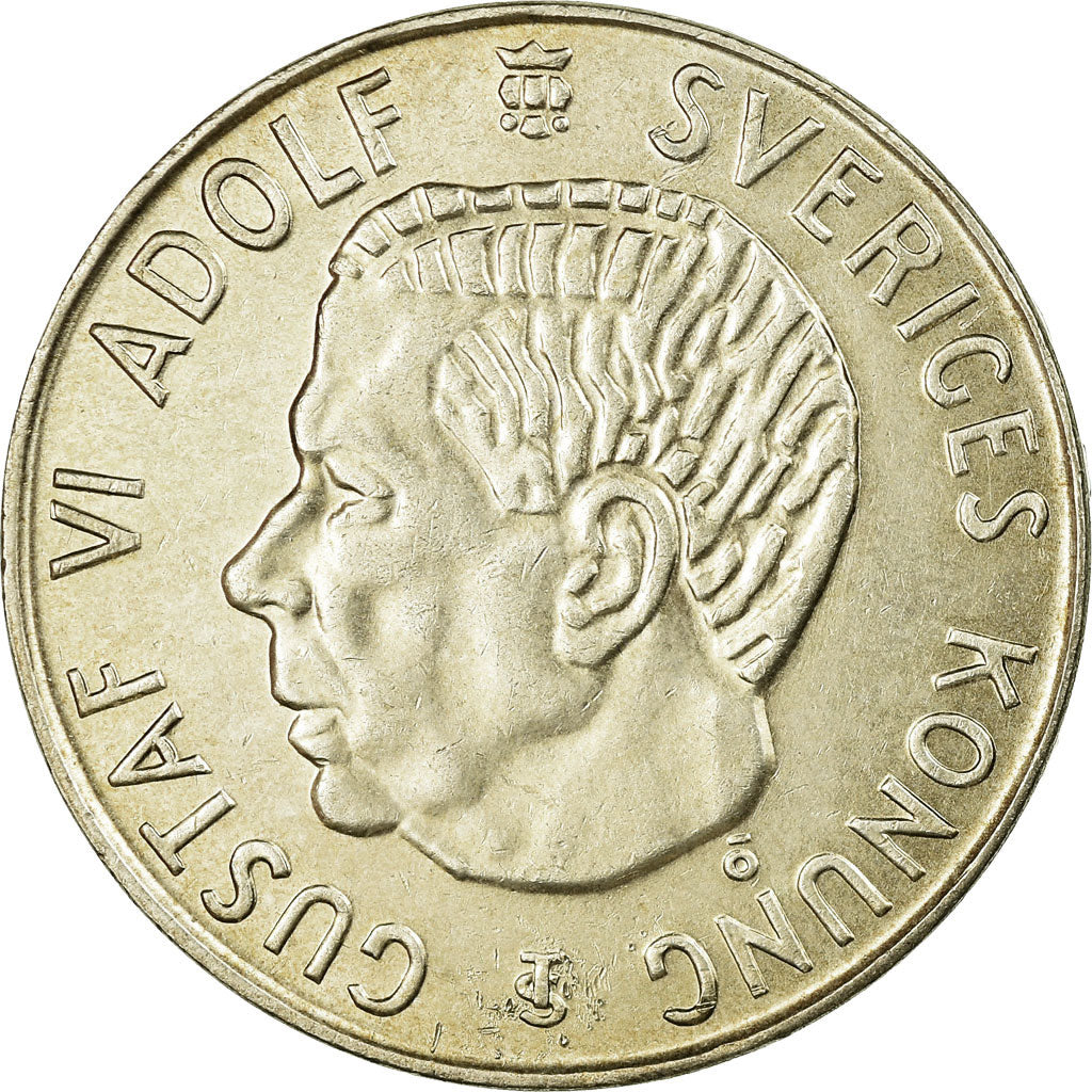Coin, Sweden, Gustaf VI, 5 Kronor, 1955, AU(55-58), Silver, KM:829