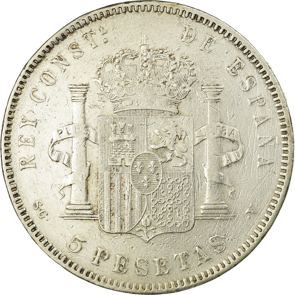 Coin, Spain, Alfonso XIII, 5 Pesetas, 1897, Madrid, EF(40-45), Silver, KM:707