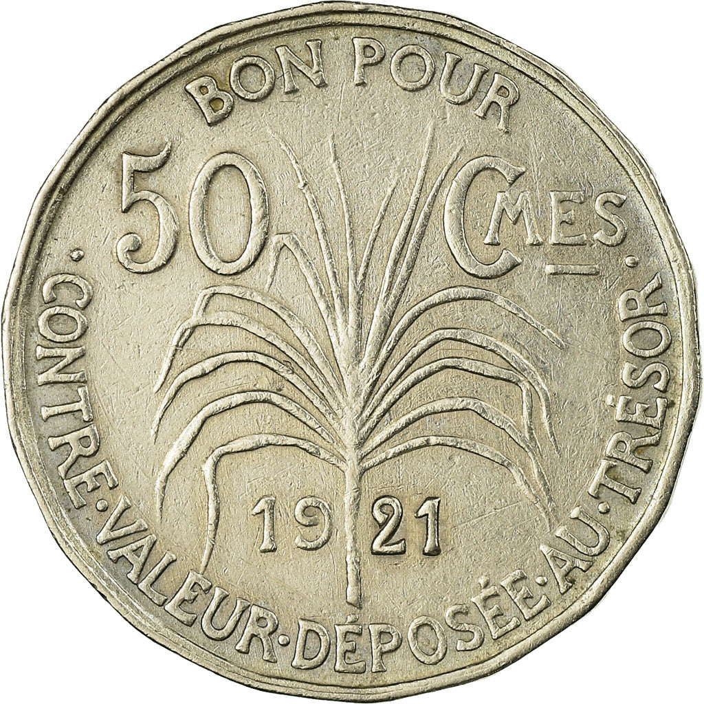 Münze, Guadeloupe, 50 Centimes, 1921, Paris, VZ, Copper-nickel, KM:45