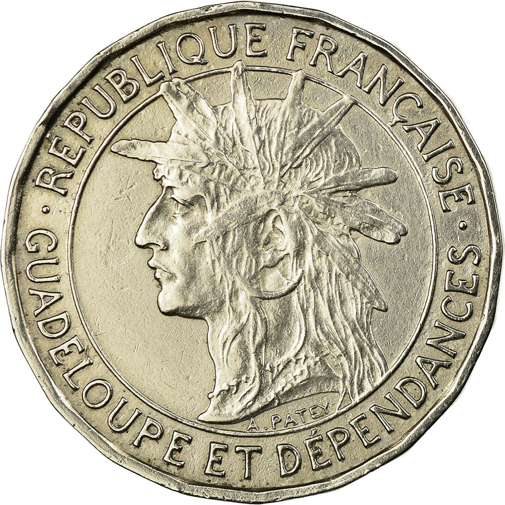 Coin, Guadeloupe, Franc, 1921, Paris, AU(55-58), Copper-nickel, KM:46
