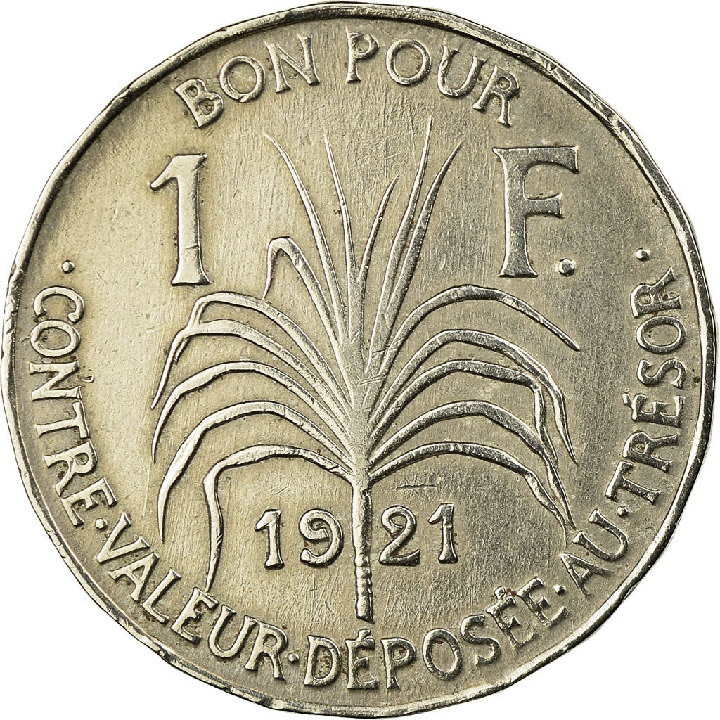 Coin, Guadeloupe, Franc, 1921, Paris, AU(55-58), Copper-nickel, KM:46