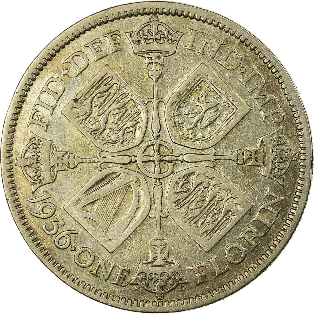 Coin, Great Britain, George V, Florin, Two Shillings, 1936, EF(40-45), Silver