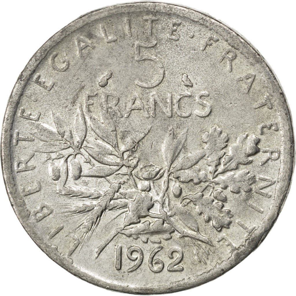 Coin, France, Semeuse, 5 Francs, 1962, EF(40-45), Silver, KM:926, Gadoury:770