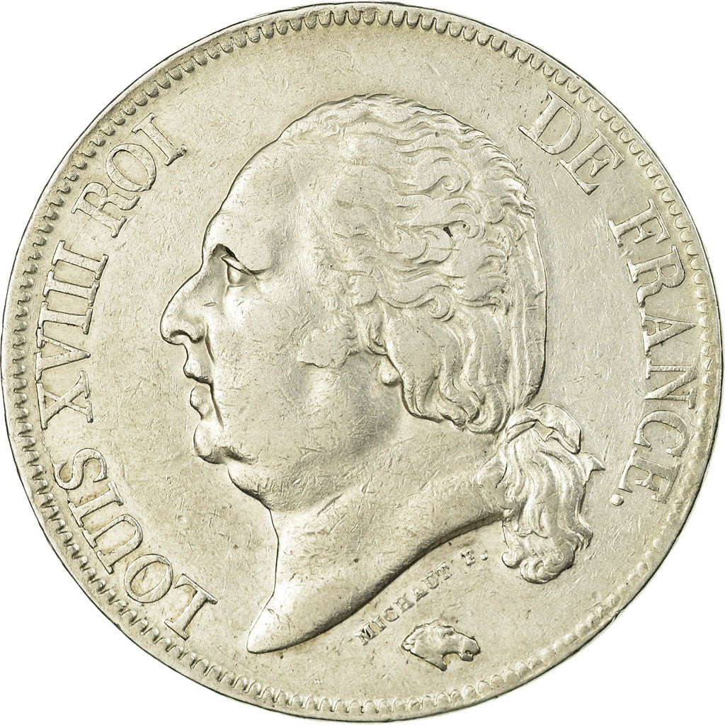 Moeda, França, Louis XVIII, Louis XVIII, 5 Francs, 1816, Paris, EF(40-45)