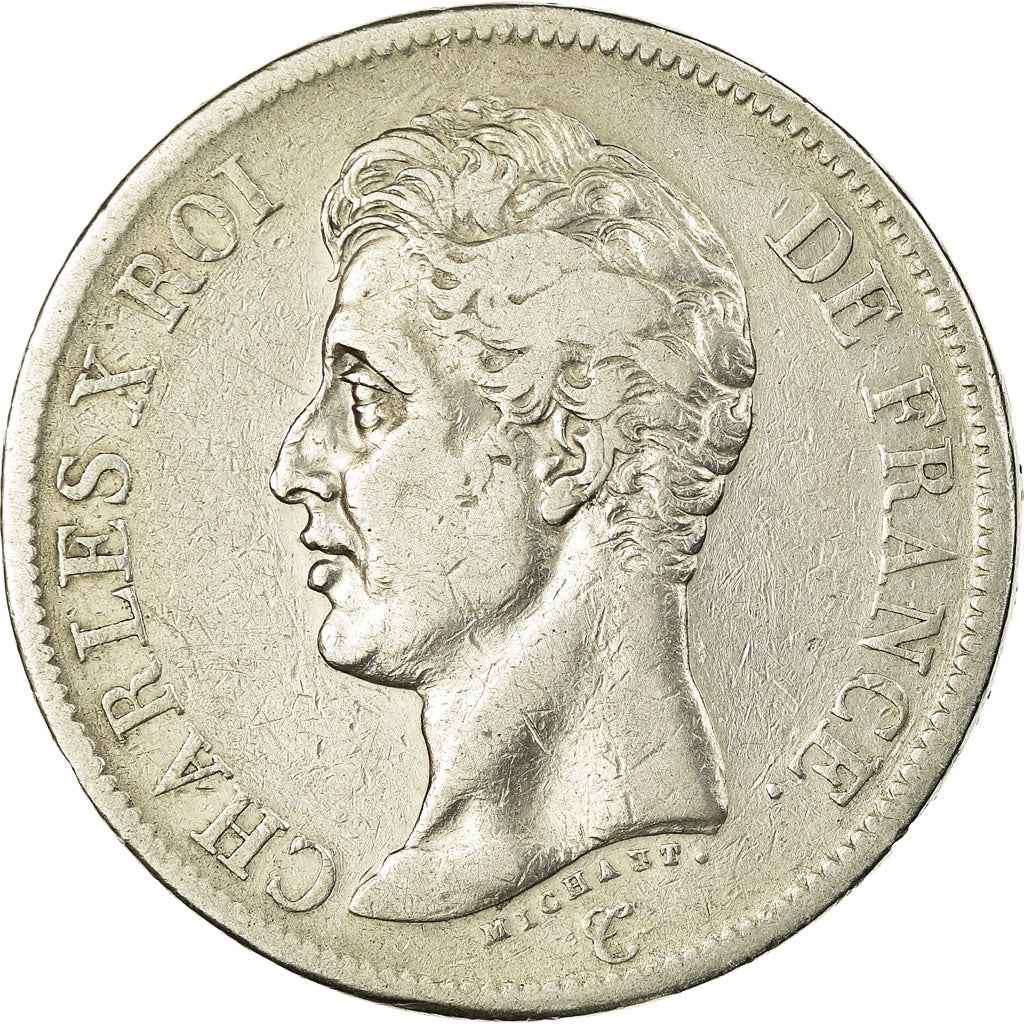Coin, France, Charles X, 5 Francs, 1825, Paris, VF(30-35), Silver, KM:720.1