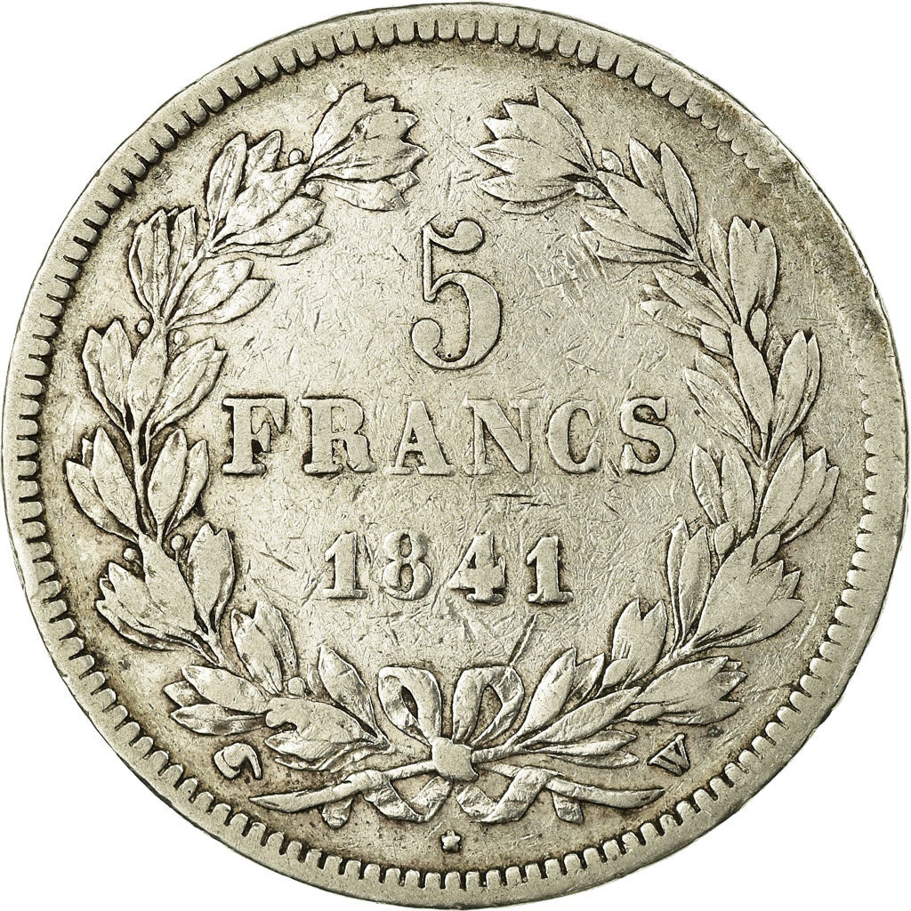 Coin, France, Louis-Philippe, 5 Francs, 1841, Lille, VF(30-35), Silver