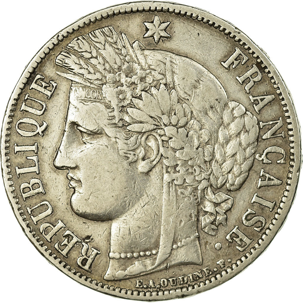 Coin, France, Cérès, 5 Francs, 1870, Paris, VF(30-35), Silver, KM:819