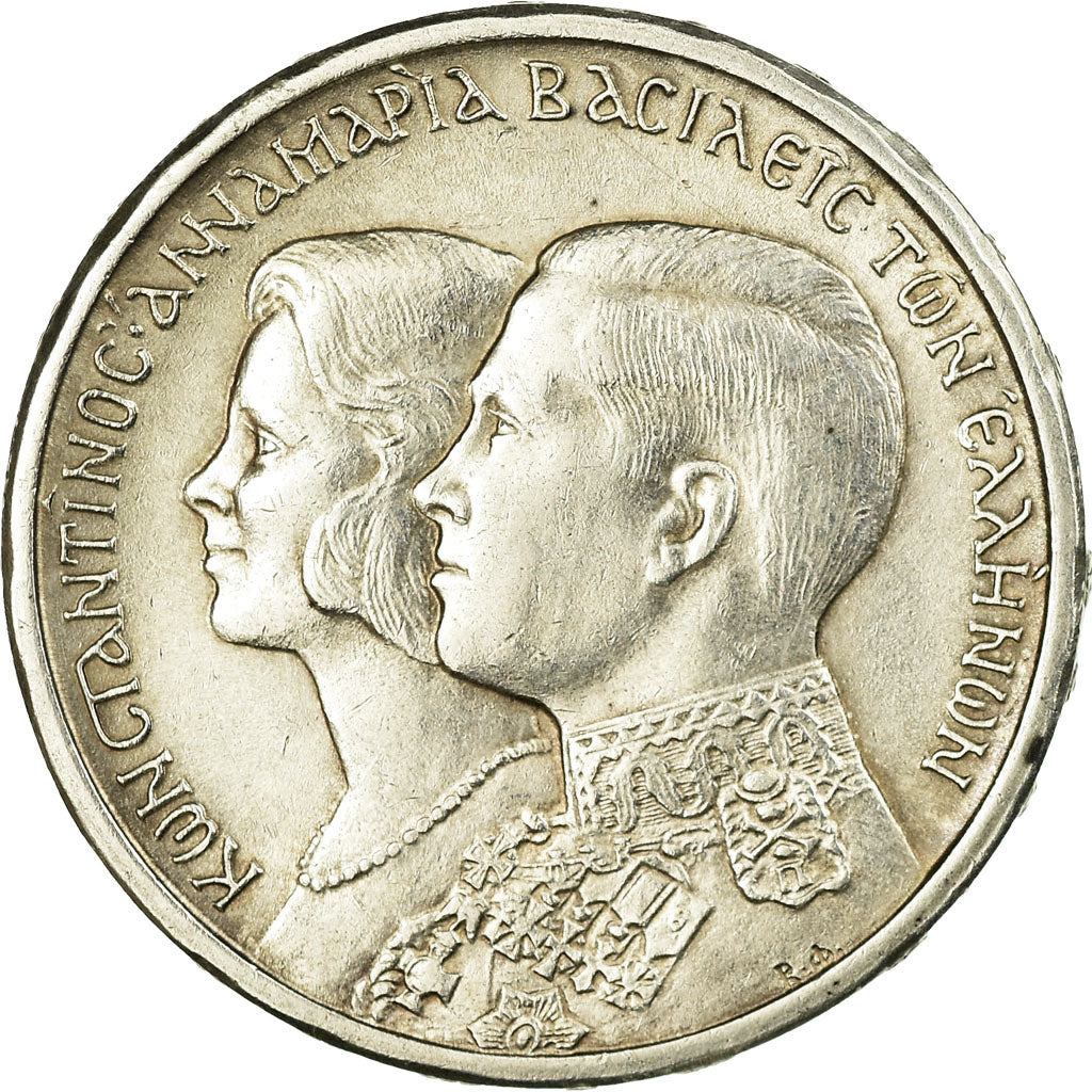 Coin, Greece, Constantine II, 30 Drachmai, 1964, AU(55-58), Silver, KM:87
