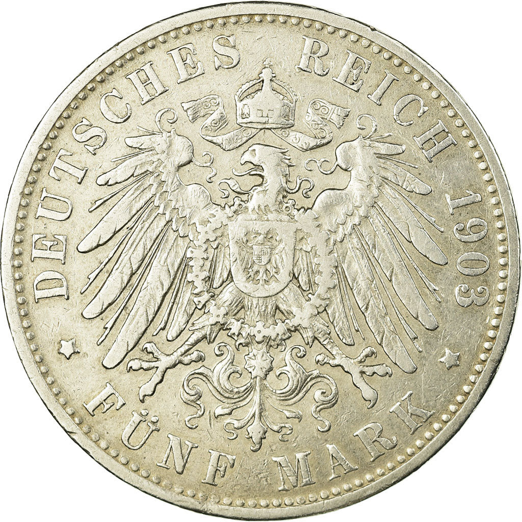 Coin, German States, BAVARIA, Otto, 5 Mark, 1903, Munich, EF(40-45), Silver
