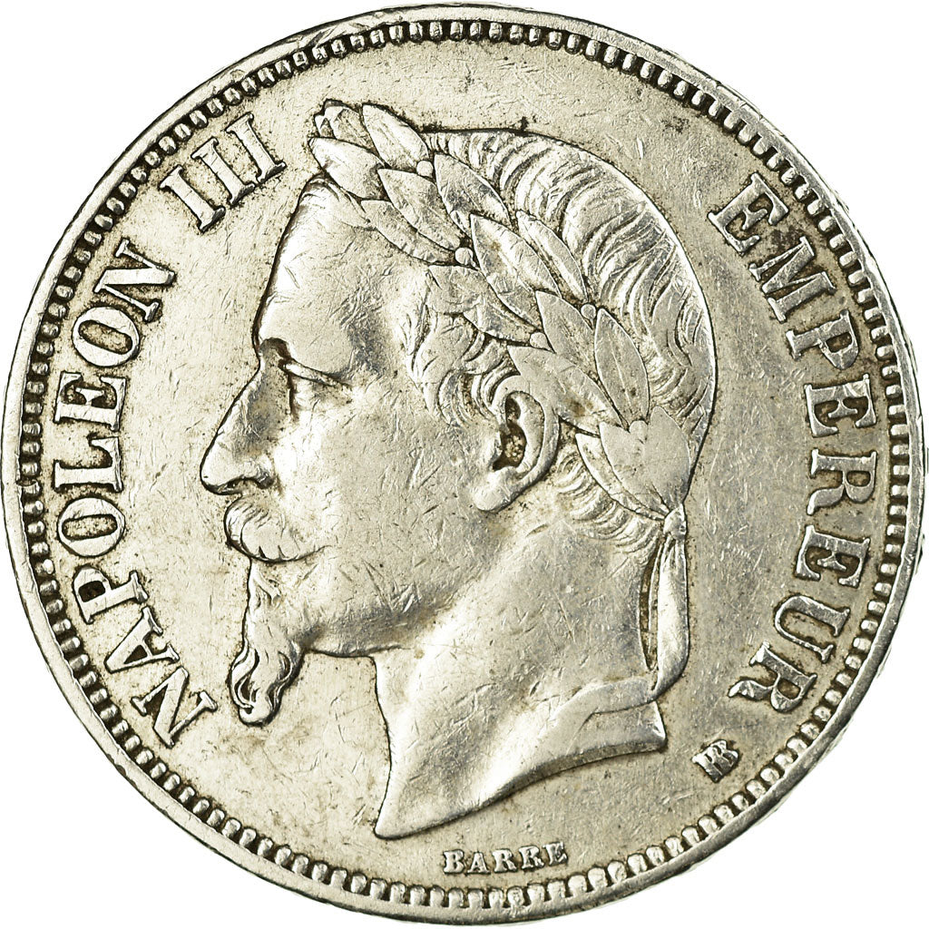 Coin, France, Napoléon III, 5 Francs, 1869, Strasbourg, EF(40-45), Silver