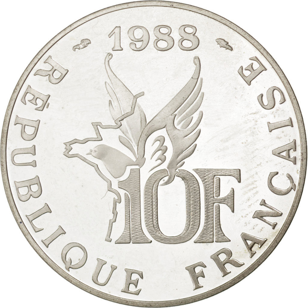 FRANCE, 10 Francs, 1988, KM #965a, MS(63), Silver, 26, Gadoury #821, 12.01