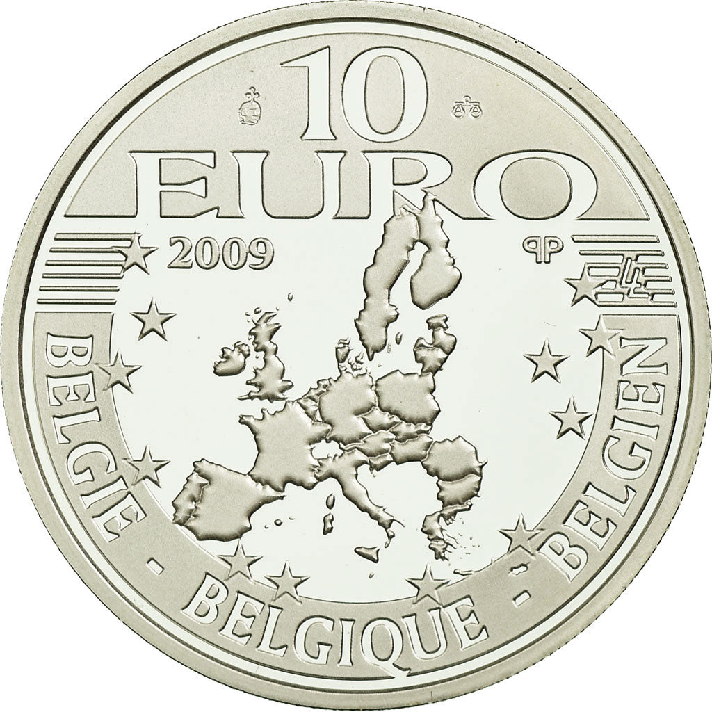 Belgio, 10 Euro, 2009, BE, FDC, Argento, KM:285