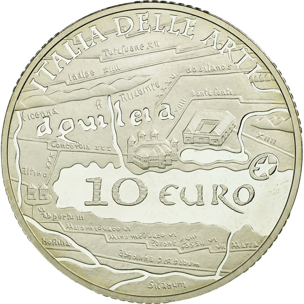 Włochy, 10 Euro, 2010, Rome, Proof, MS(63), Srebro, KM:334