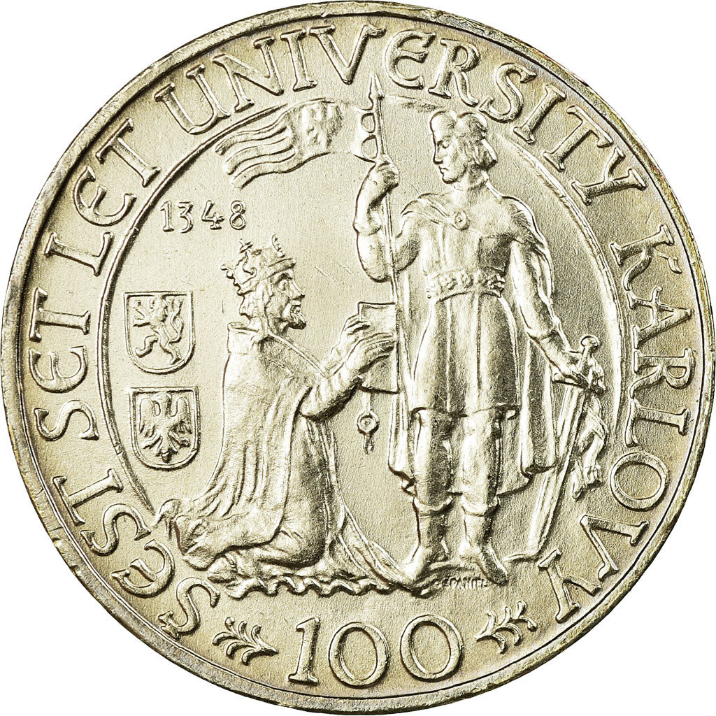 Coin, Czechoslovakia, 100 Korun, 1948, MS(63), Silver, KM:26