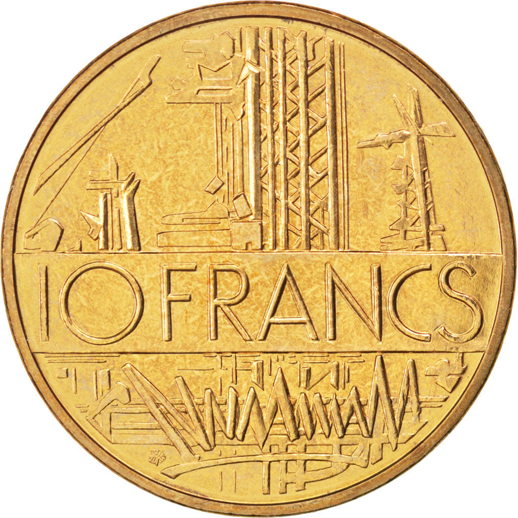 FRANCE, Mathieu, 10 Francs, 1982, KM #940, AU(55-58), Nickel-Brass, 26, Gadoury.