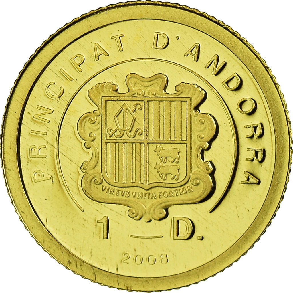 Coin, Andorra, Vénus de Milo, Diner, 2008, Proof, MS(65-70), Gold, KM:410
