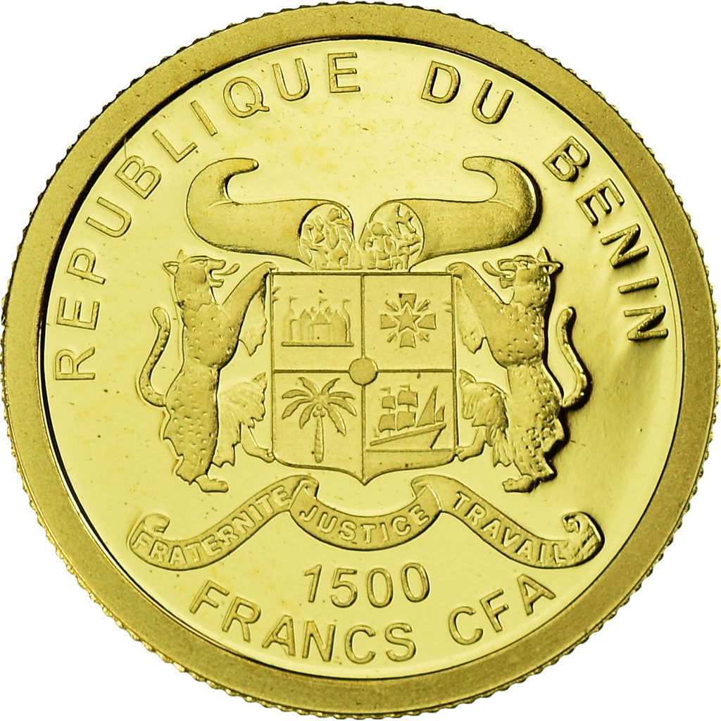 Monnaie, Benin, Charles de Gaulle, 1500 Francs CFA, 2010, FDC, Or