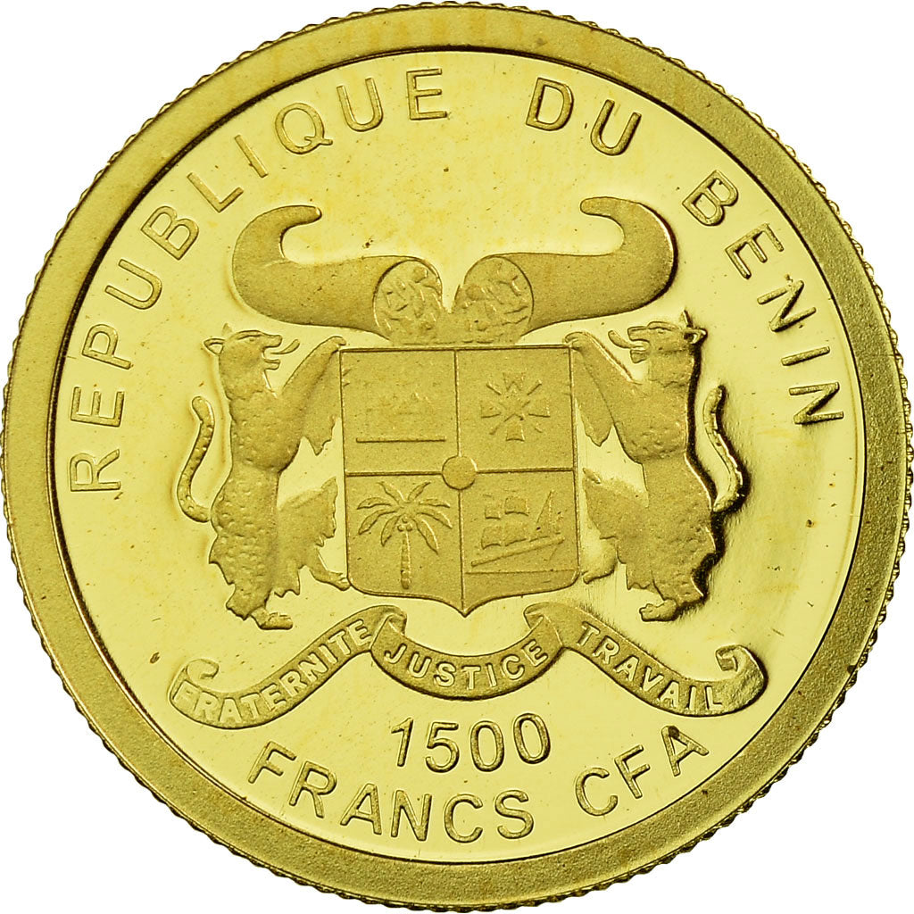 Moeda, Benim, Napoléon Bonaparte, 1500 Francs CFA, 2010, MS(65-70), Dourado