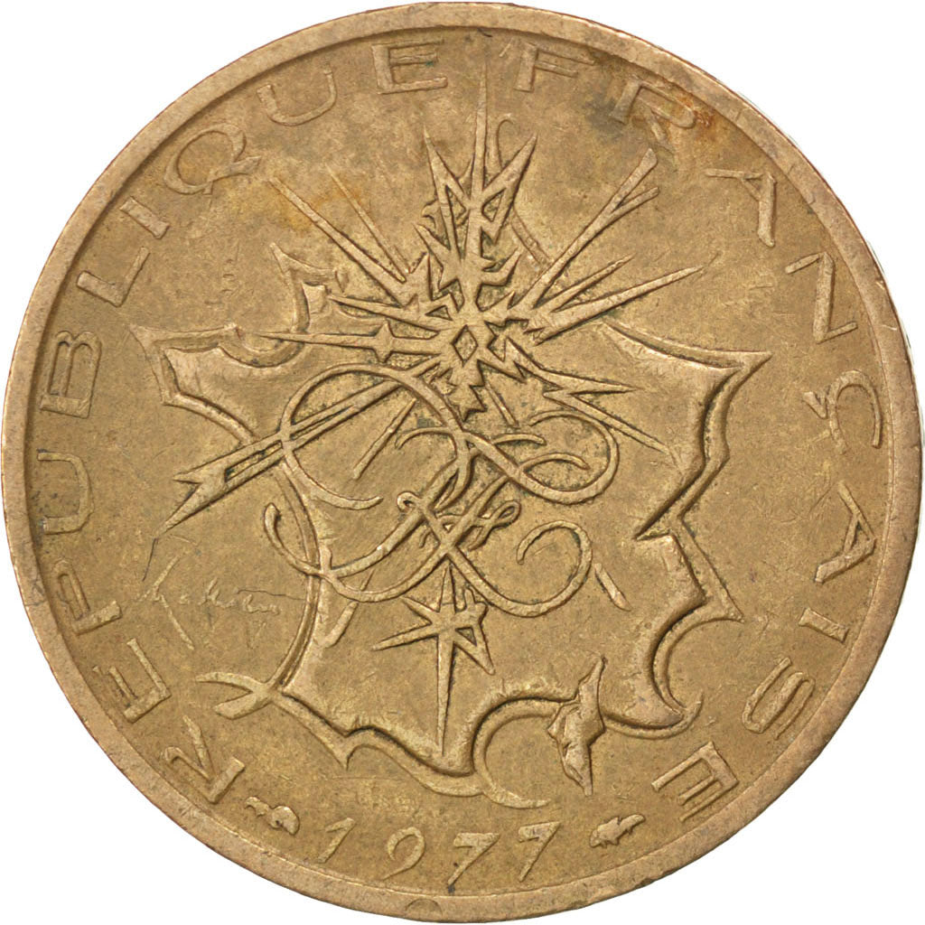 Francia, Mathieu, 10 Francs, 1977, BB, Nichel-ottone, KM:940, Gadoury:814