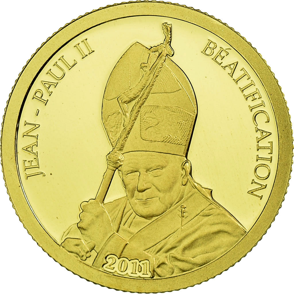Coin, Benin, Jean-Paul II, 1500 Francs CFA, 2011, MS(65-70), Gold