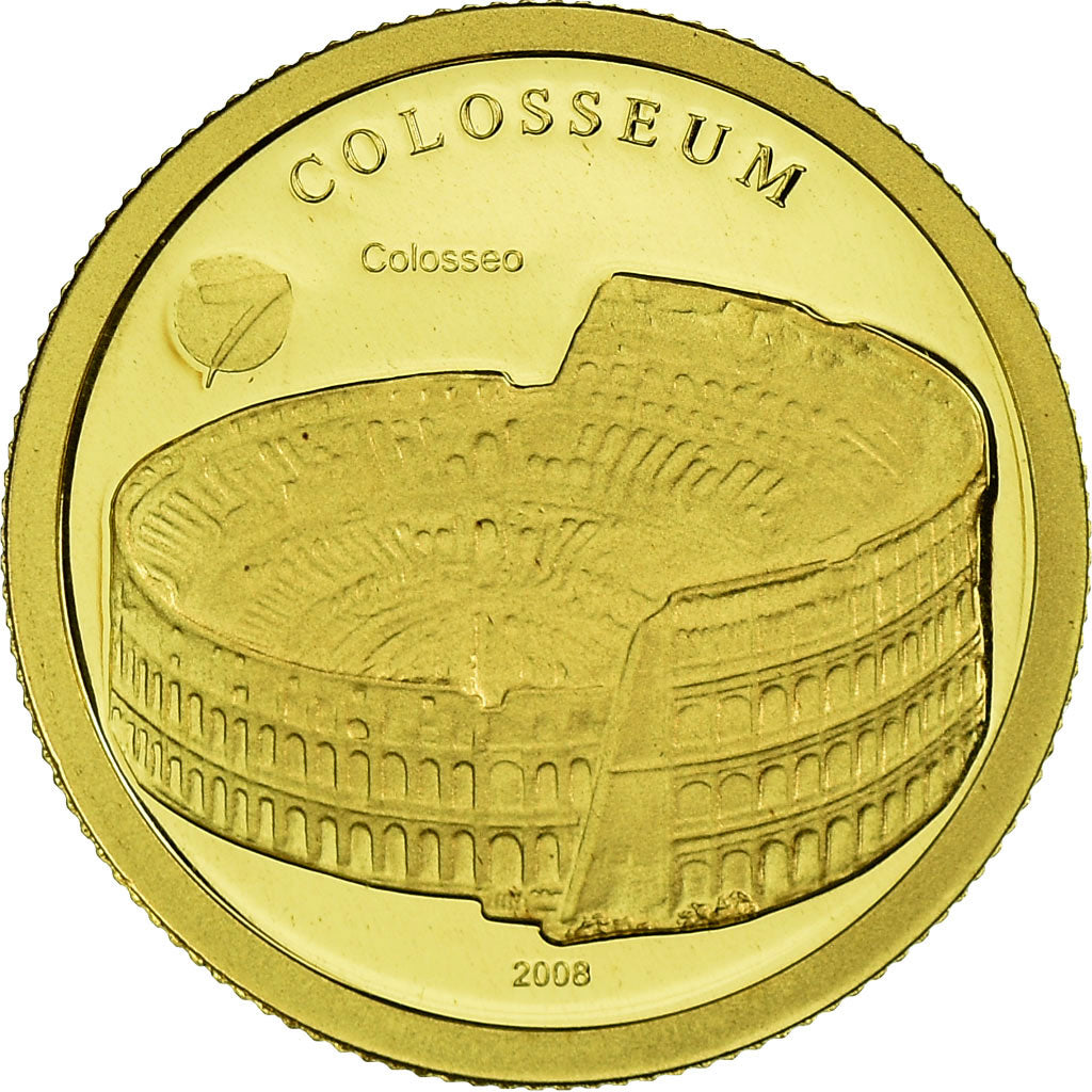 Coin, Mongolia, Colisée, 1000 Togrog, 2008, MS(65-70), Gold