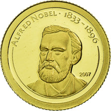 Moneta, Mongolia, Alfred Nobel, 500 Tugrik, 2008, FDC, Oro