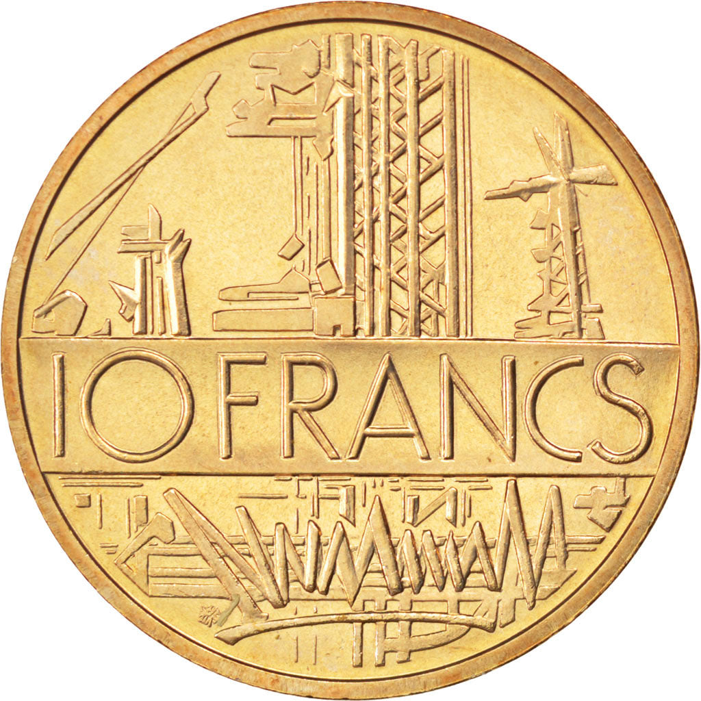 FRANCE, Mathieu, 10 Francs, 1983, KM #940, MS(65-70), Nickel-Brass, 26, Gadoury.
