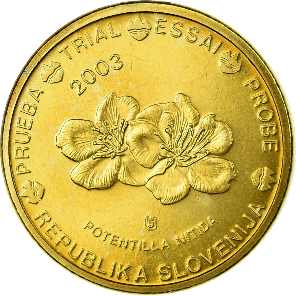 Slovenia, Fantasy euro patterns, 10 Euro Cent, 2003, MS(63), Brass