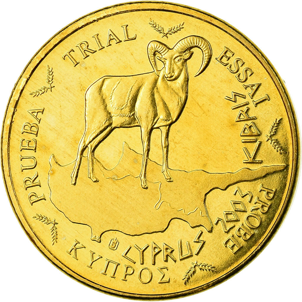 Cypr, Fantasy euro patterns, 10 Euro Cent, 2003, MS(63), Mosiądz