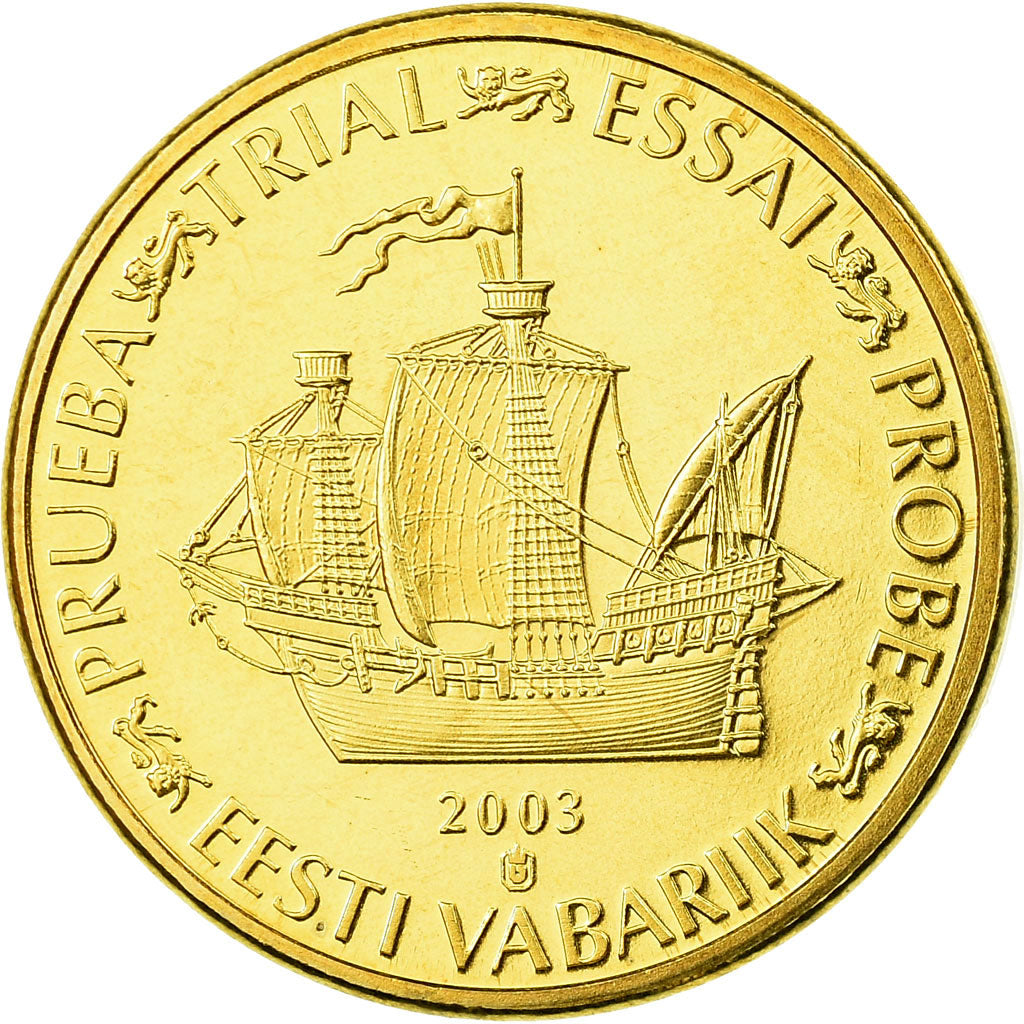 Estonia, Fantasy euro patterns, 10 Euro Cent, 2003, SPL, Laiton