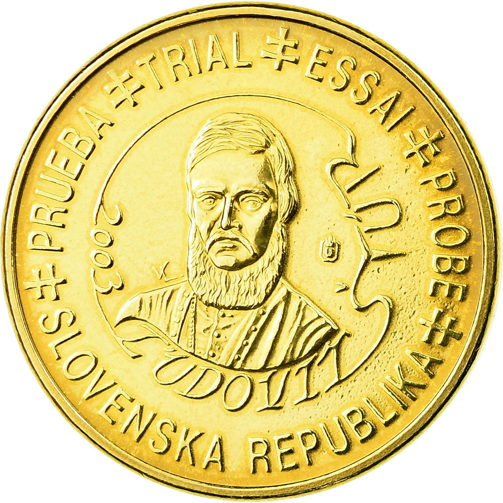 Słowacja, Fantasy euro patterns, 10 Euro Cent, 2003, MS(63), Mosiądz