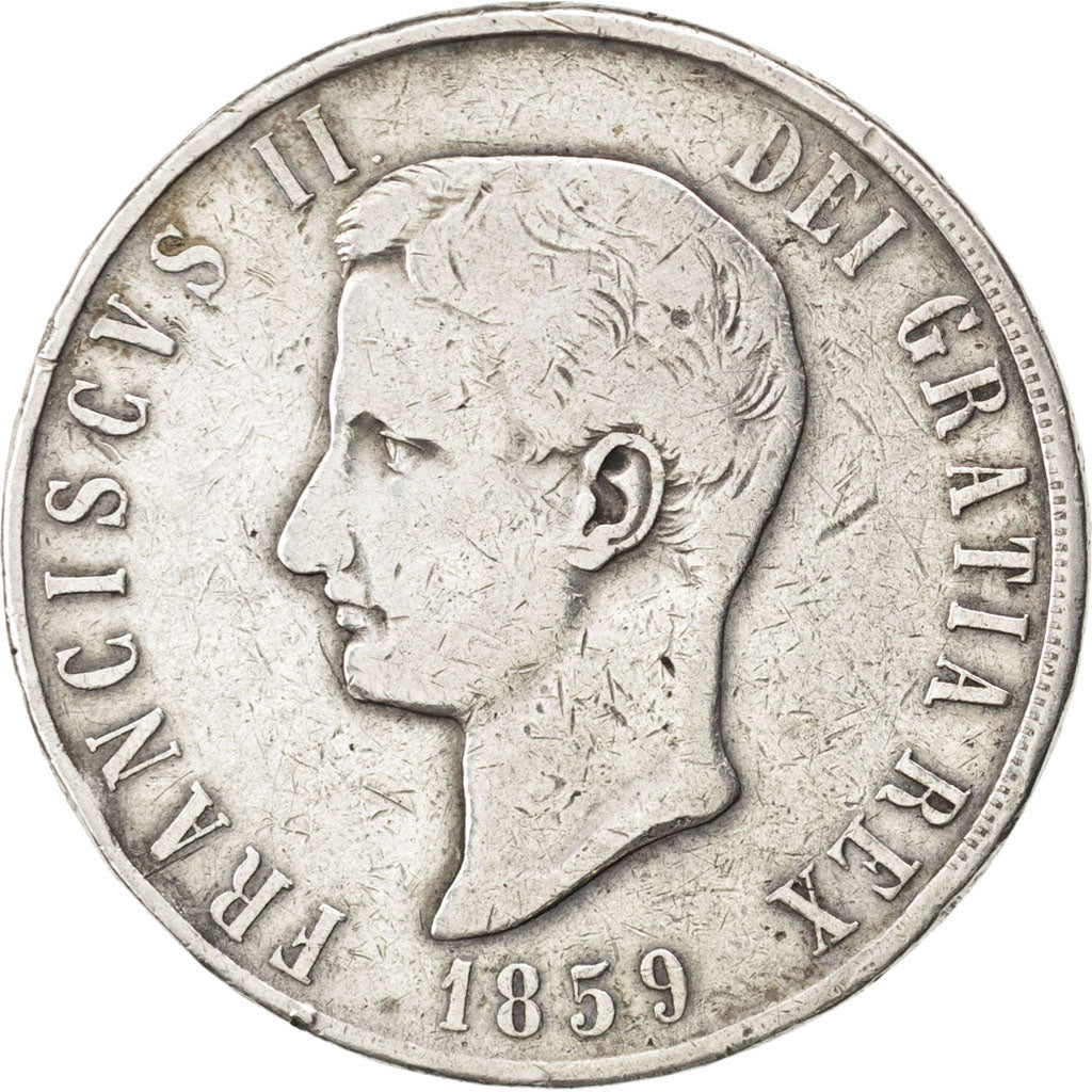 ITALIAN STATES, 120 Grana, 1859, KM #381, VF(20-25), Silver, 37, 27.17