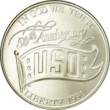 Moneta, USA, Dollar, 1991, U.S. Mint, Denver, MS(65-70), Srebro, KM:232