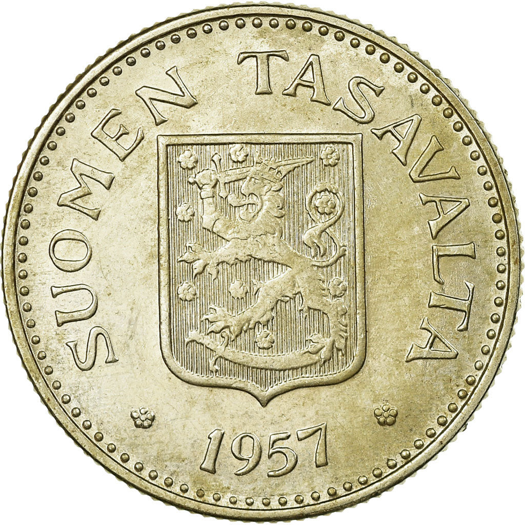Coin, Finland, 200 Markkaa, 1957, AU(55-58), Silver, KM:42