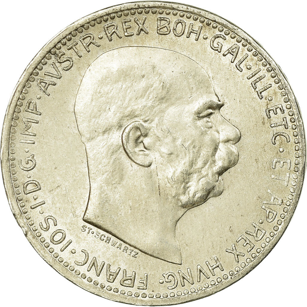 Coin, Austria, Franz Joseph I, Corona, 1916, AU(55-58), Silver, KM:2820