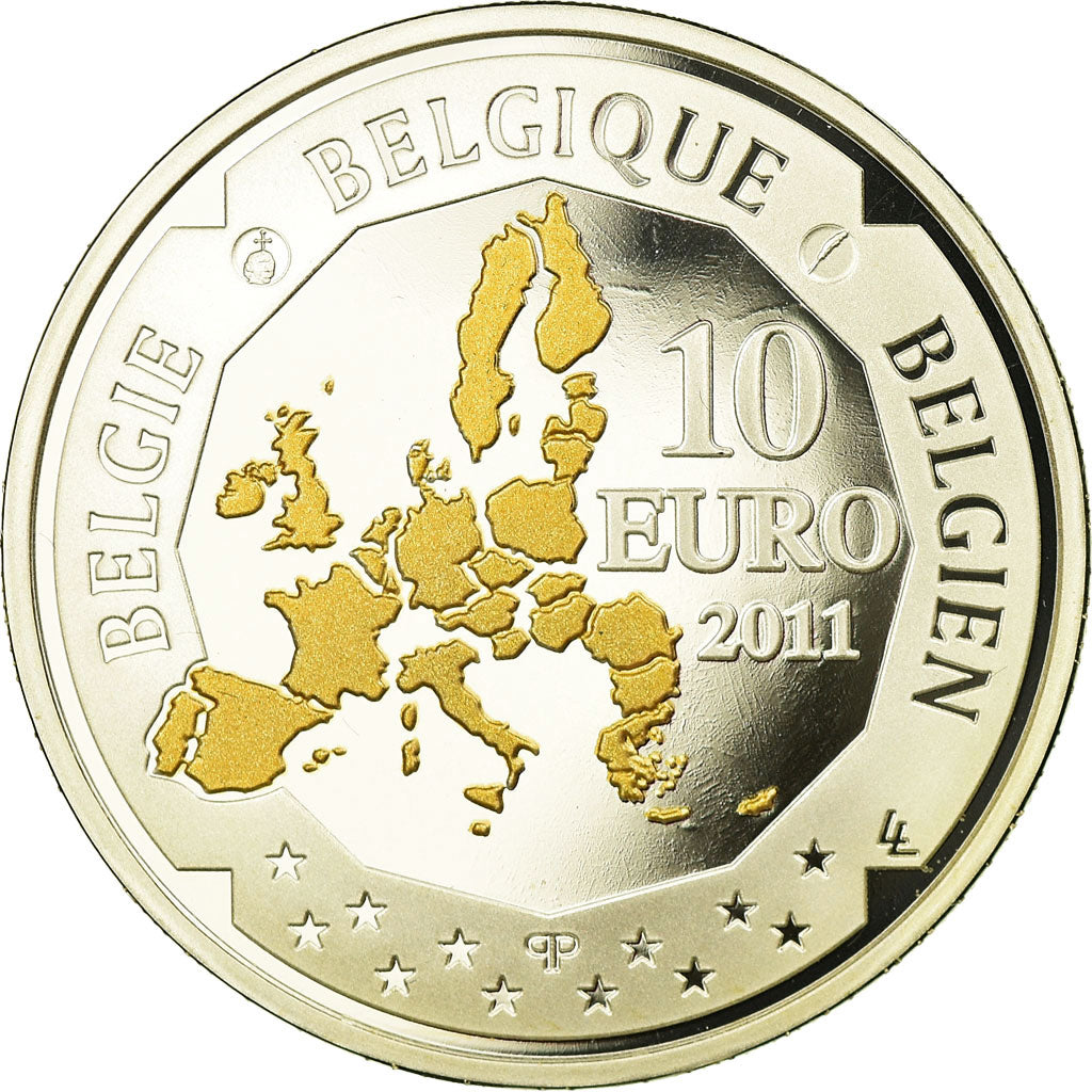 Belgio, 10 Euro, 2011, Proof, FDC, Argento, KM:311