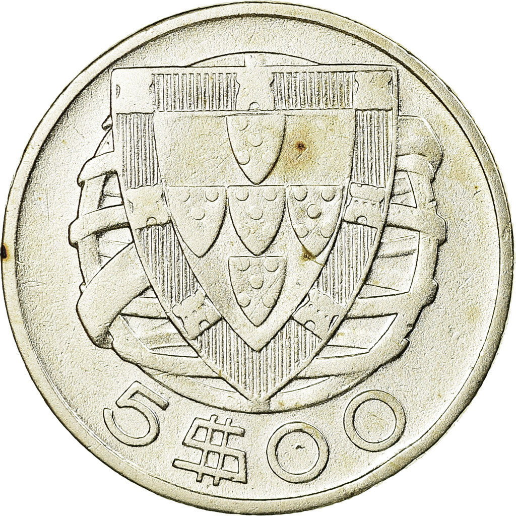 Coin, Portugal, 5 Escudos, 1933, EF(40-45), Silver, KM:581