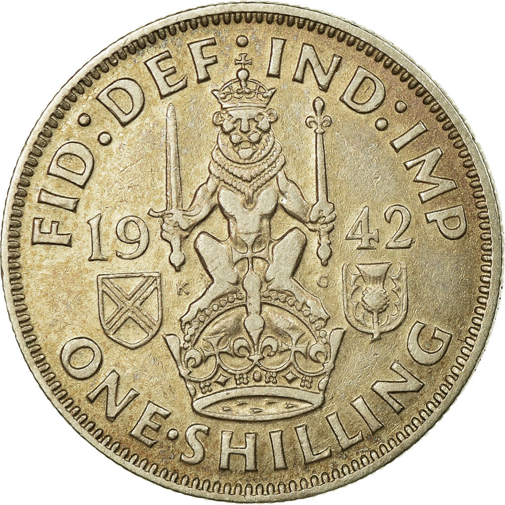Coin, Great Britain, George VI, Shilling, 1942, EF(40-45), Silver, KM:854