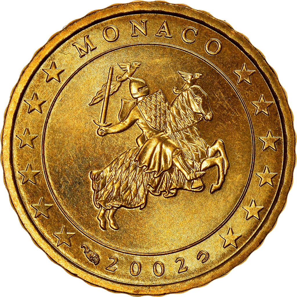 Monaco, 10 Euro Cent, 2002, Paris, FDC, Tin, KM:170