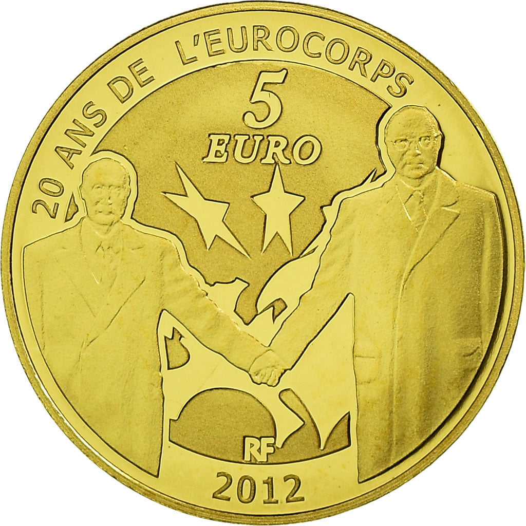 Francia, 5 Euro, Europa, 2012, BE, FDC, Oro, Gadoury:EU530, KM:1851