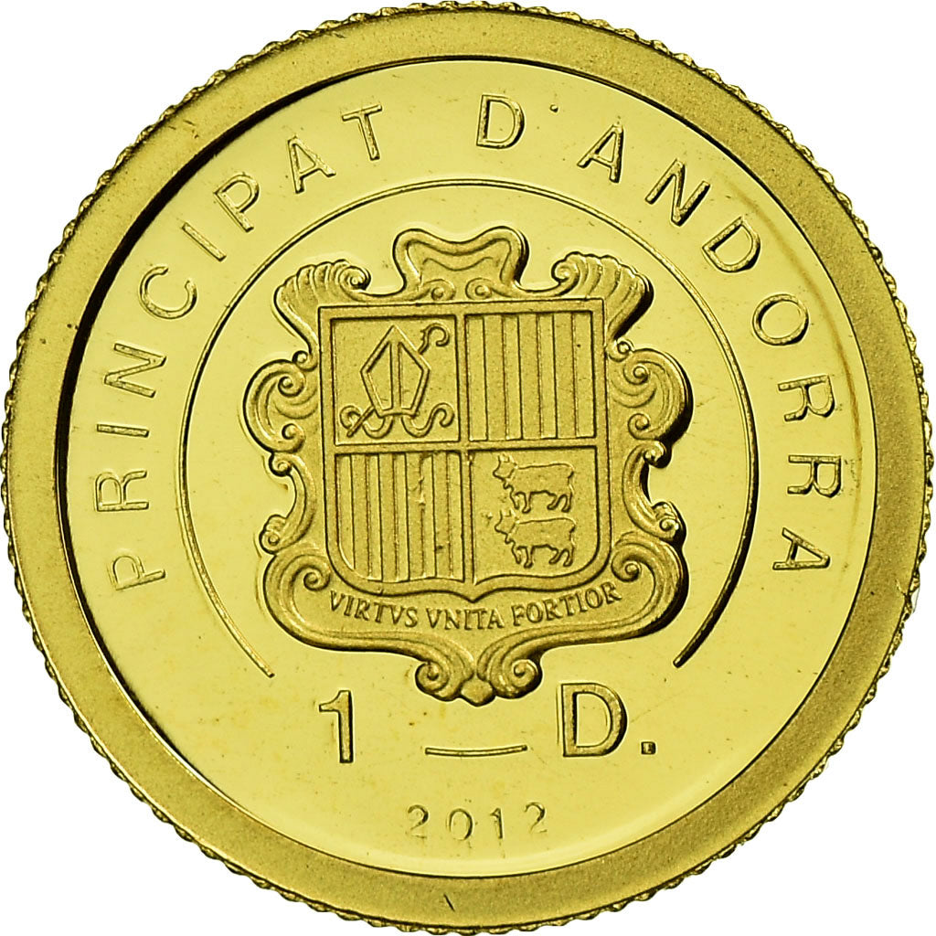Moeda, Andorra, Diner, 2012, Proof, MS(65-70), Dourado