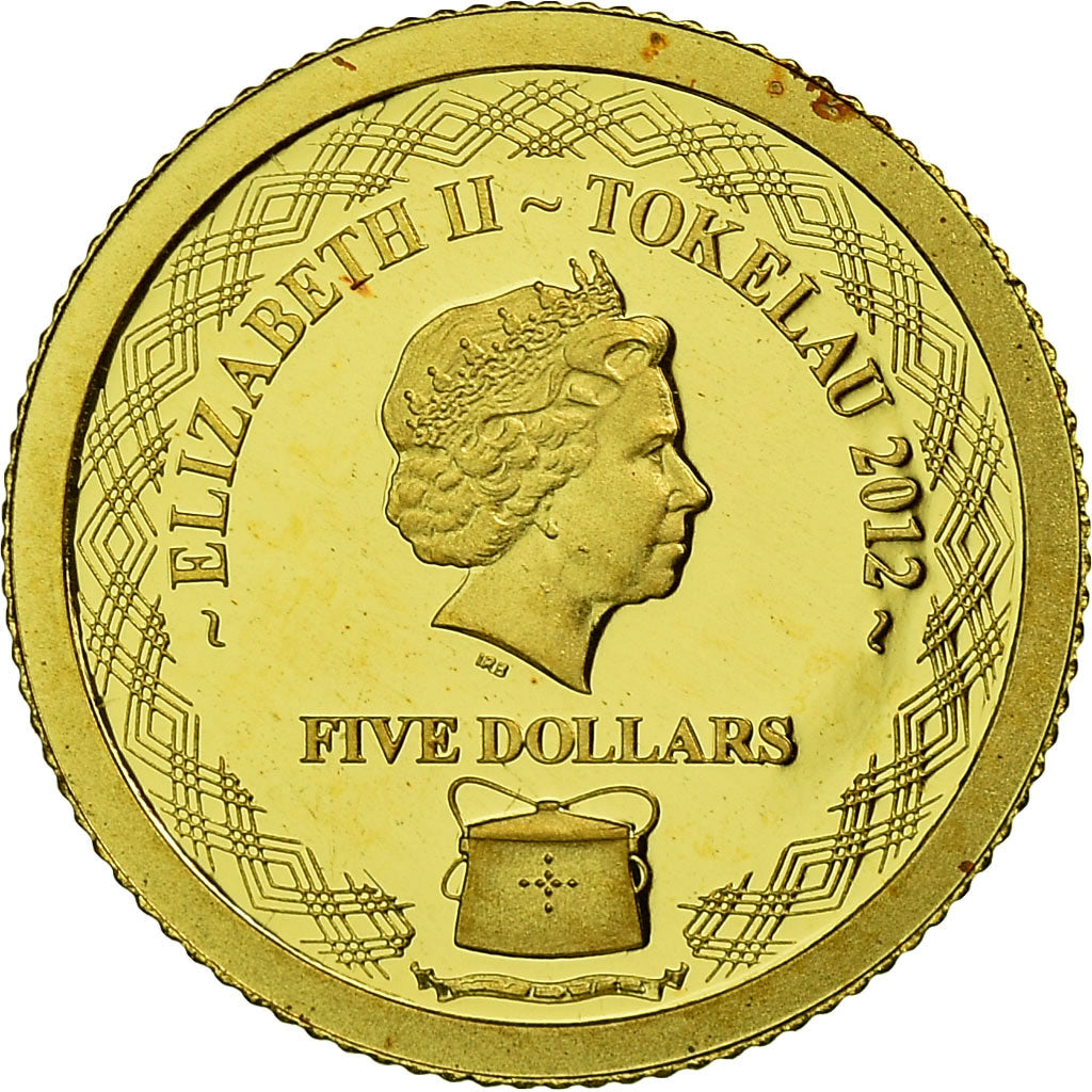 Monnaie, Tokelau, 5 Dollars, 2012, Proof, FDC, Or