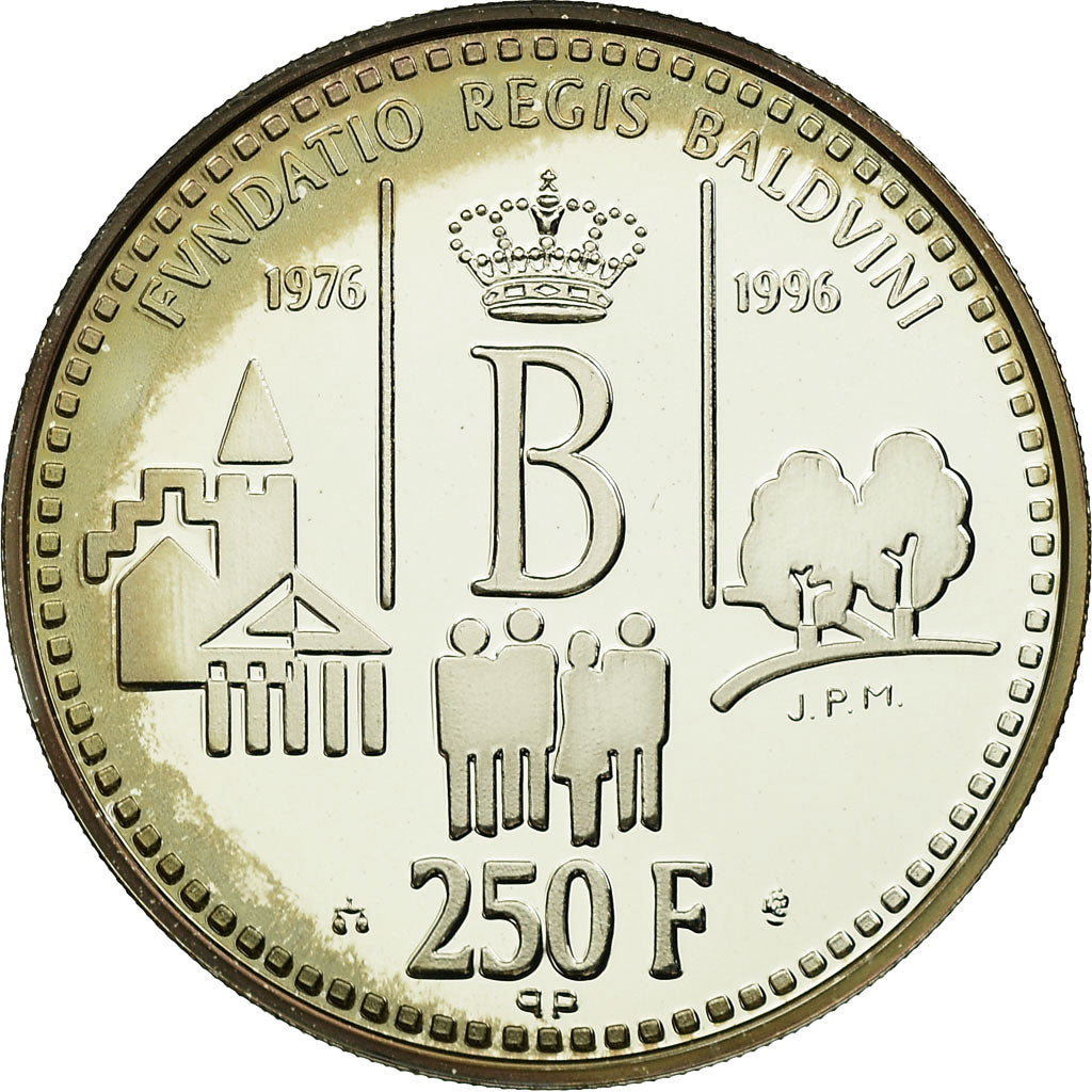 Munten, België, 250 Francs, 250 Frank, 1996, Brussels, Proof, FDC, Zilver