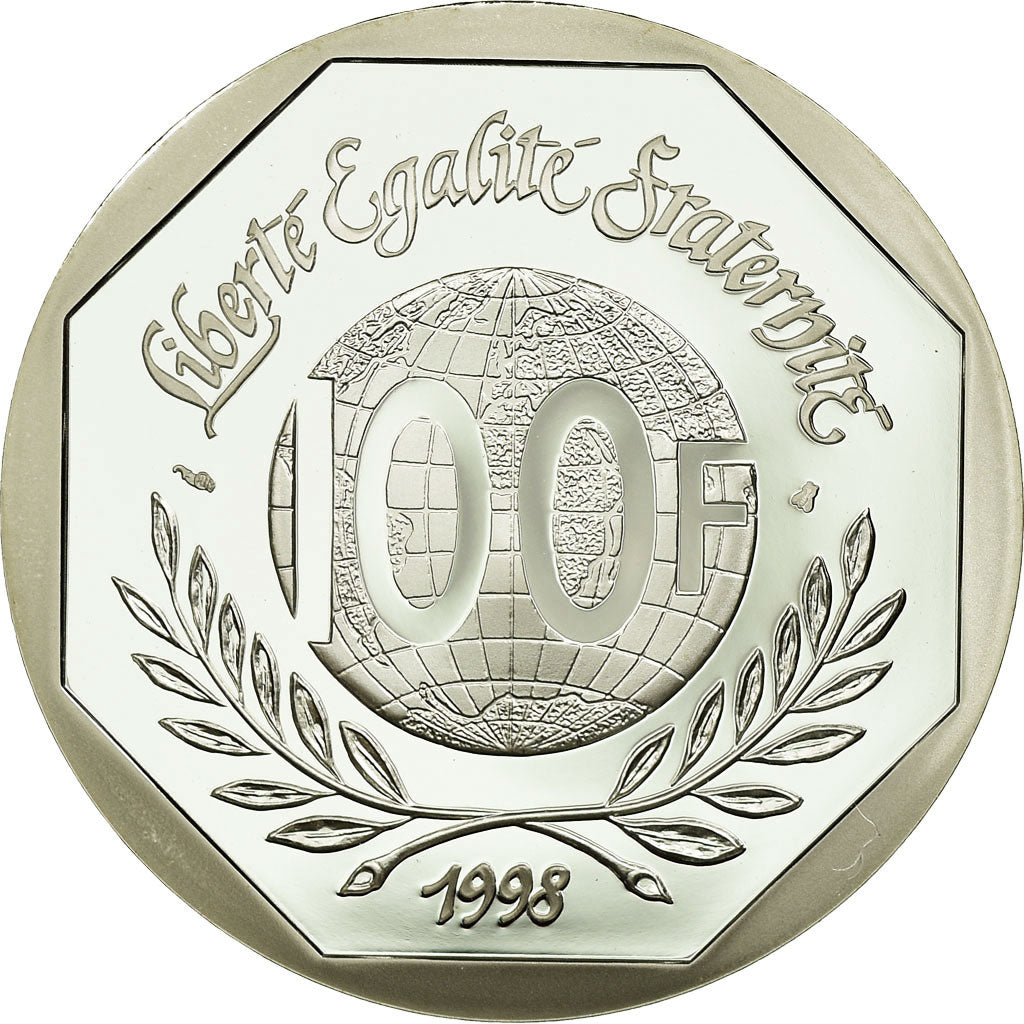 Coin, France, René Cassin, 100 Francs, 1998, Paris, BE, MS(65-70), Silver