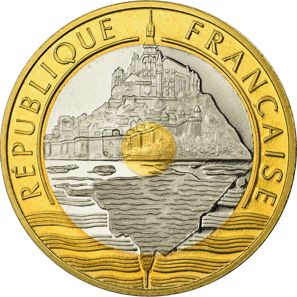 Moeda, França, Mont Saint Michel, 20 Francs, 2000, Paris, BE, MS(65-70)