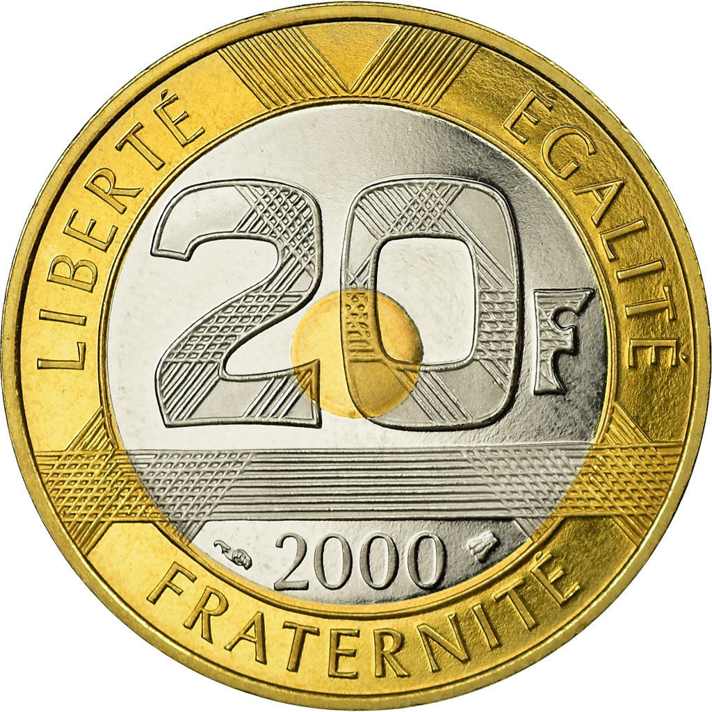 Moeda, França, Mont Saint Michel, 20 Francs, 2000, Paris, BE, MS(65-70)