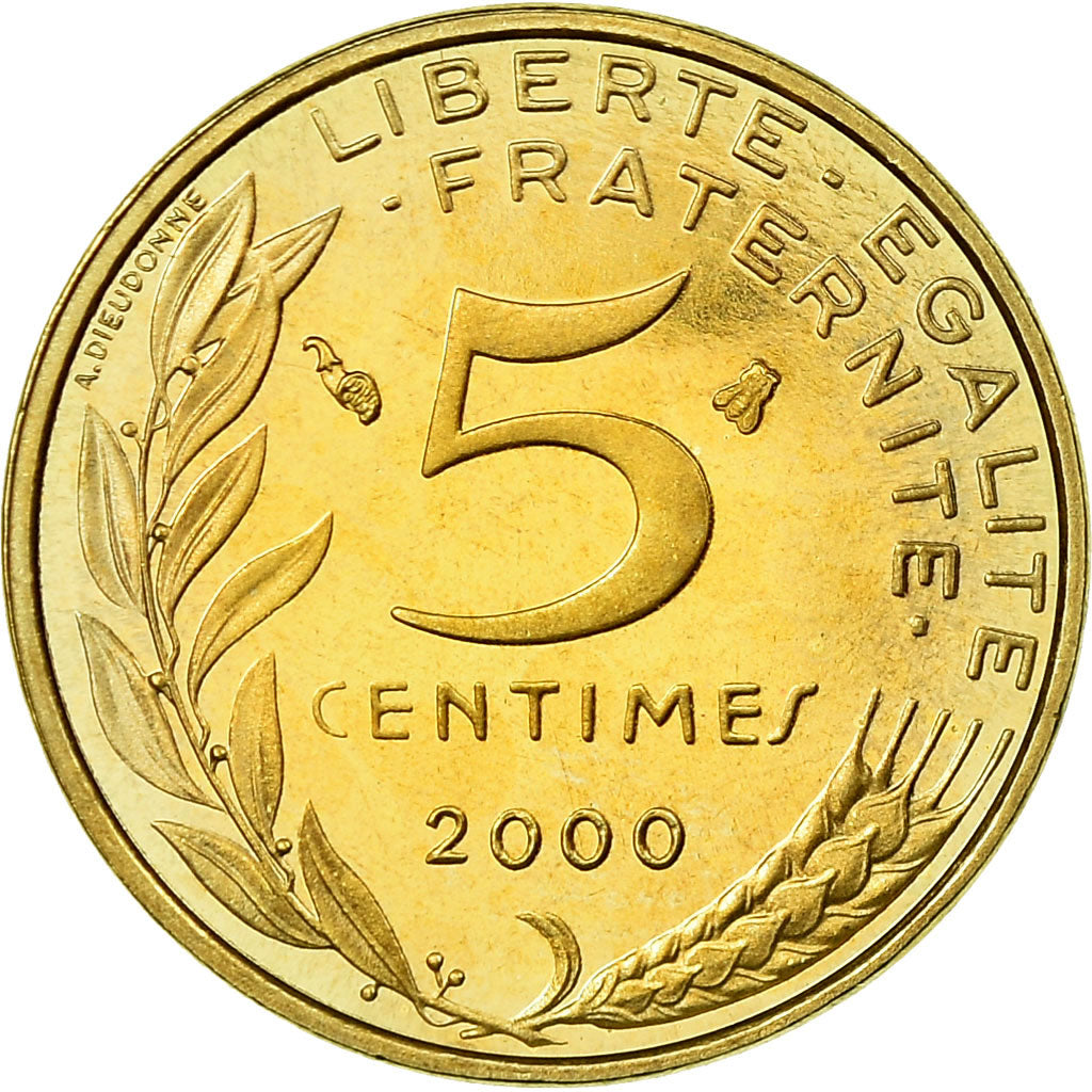 Münze, Frankreich, Marianne, 5 Centimes, 2000, Paris, BE, STGL